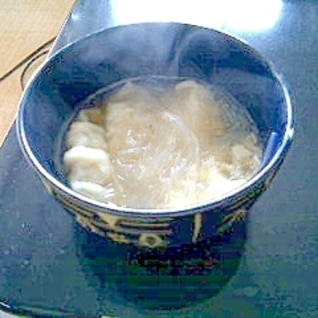 餃子と春雨の中華スープ